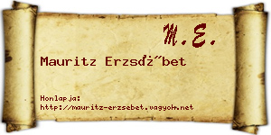 Mauritz Erzsébet névjegykártya