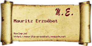 Mauritz Erzsébet névjegykártya